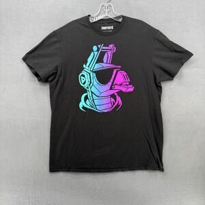 Fortnite T-Shirt DJ Yonder Llama Graphic Mens Large Black Neon Gradient 2019 LG